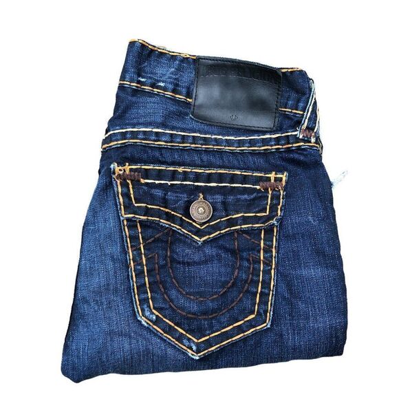 TRUE Religion Jeans Size 33 RICKY SUPER T Blue - Picture 1 of 6